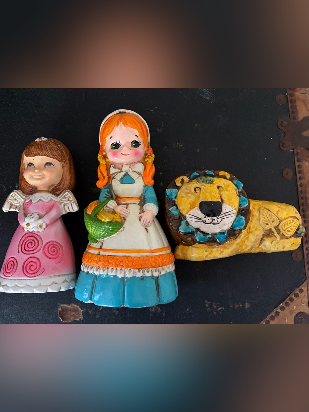 Vtg Pilgrim Girl 1960s Inarco Japan Pilgrim Figurine 3 Pc (SEE DETAILS)
